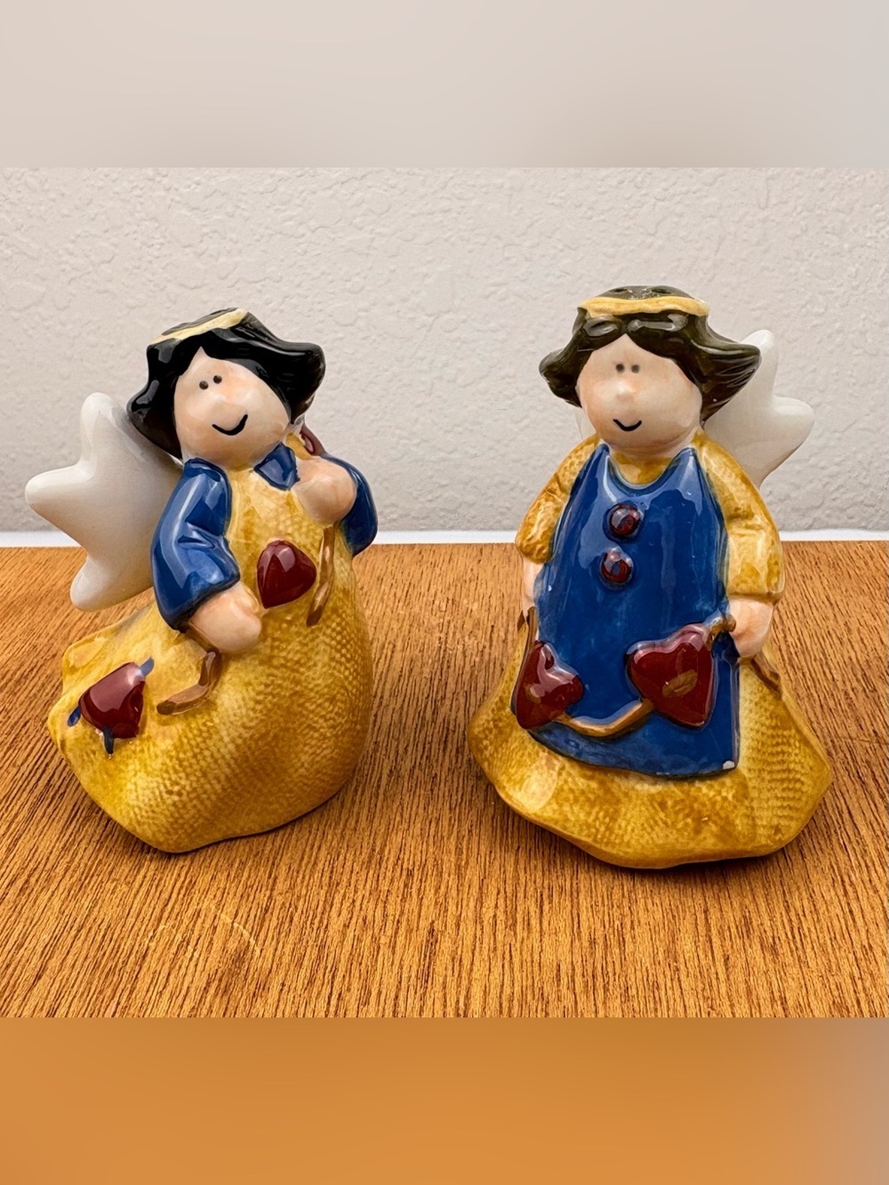 Vintage-style Christmas Angel ceramic salt and pepper shakers